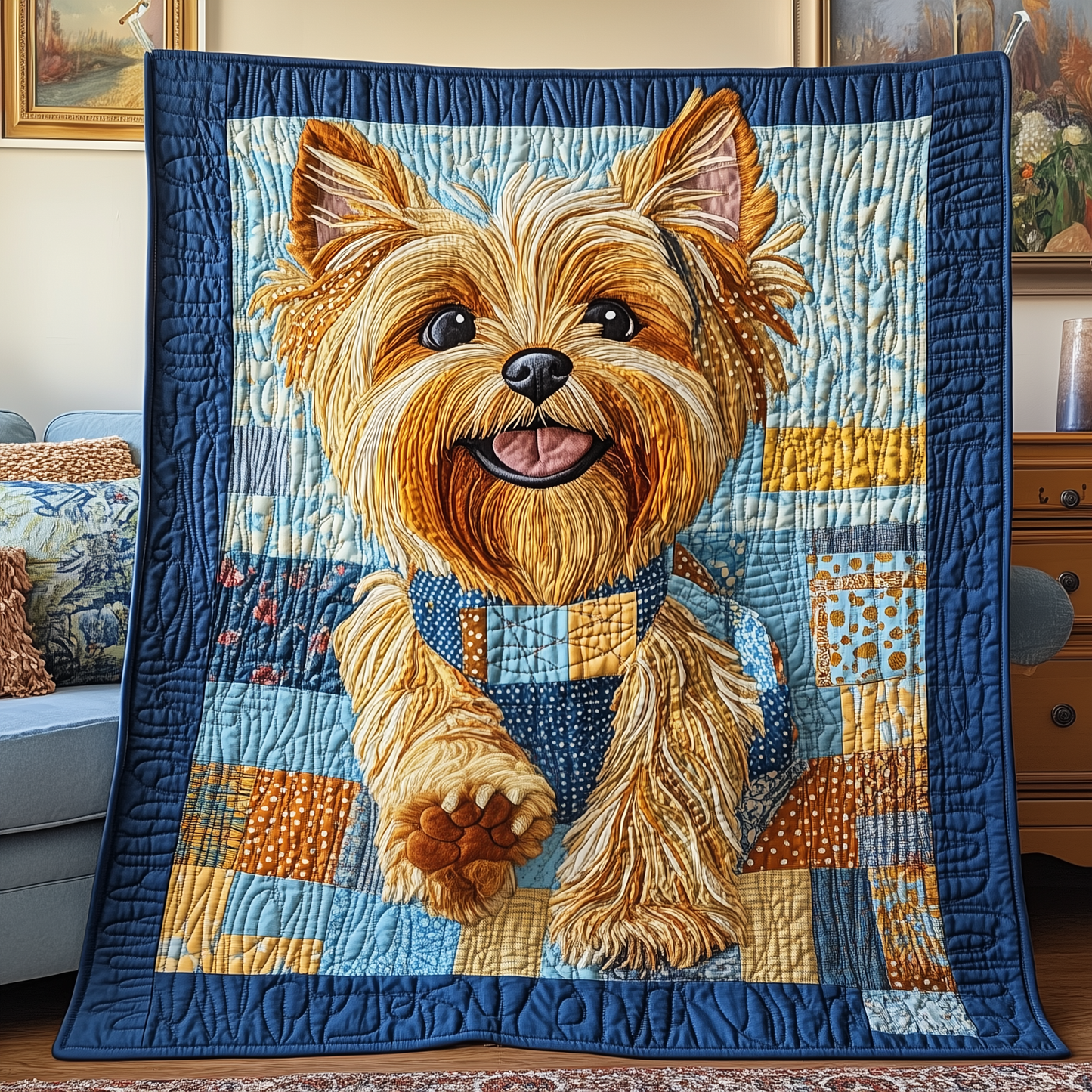 Yorkshire Terrier Quilted Blanket GFTOTP2556