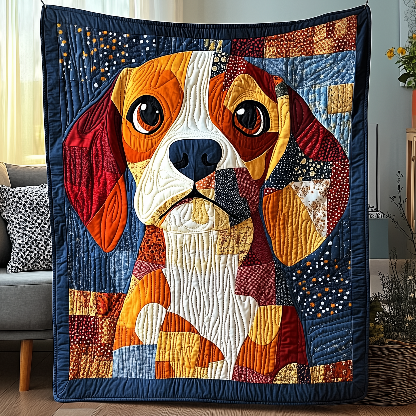 Happy Beagle Quilted Blanket GFTOTP2576