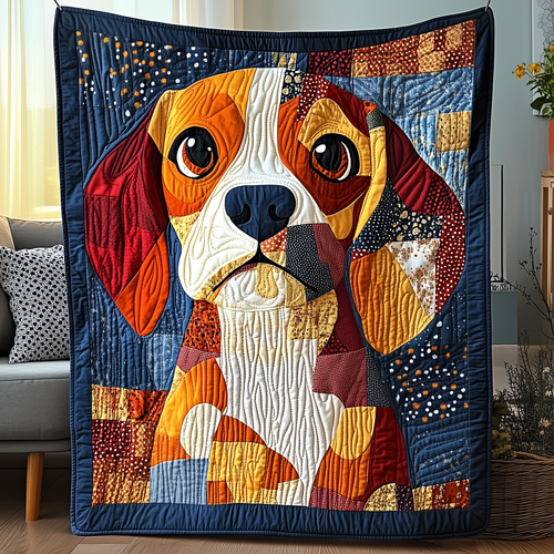 Happy Beagle Quilted Blanket GFTOTP2576