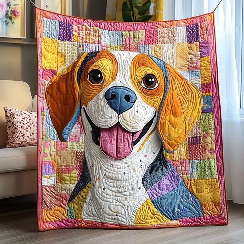 Happy Beagle Quilted Blanket GFTOTP2578