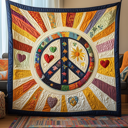 Peace Sign Quilted Blanket GFTOTP2700