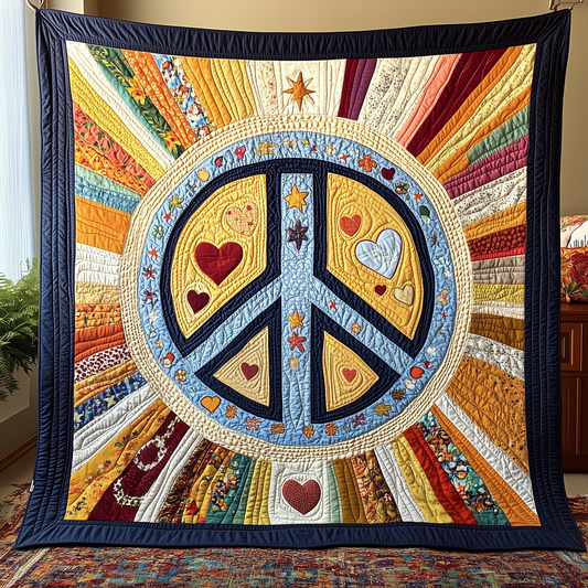 Peace Sign Quilted Blanket GFTOTP2701