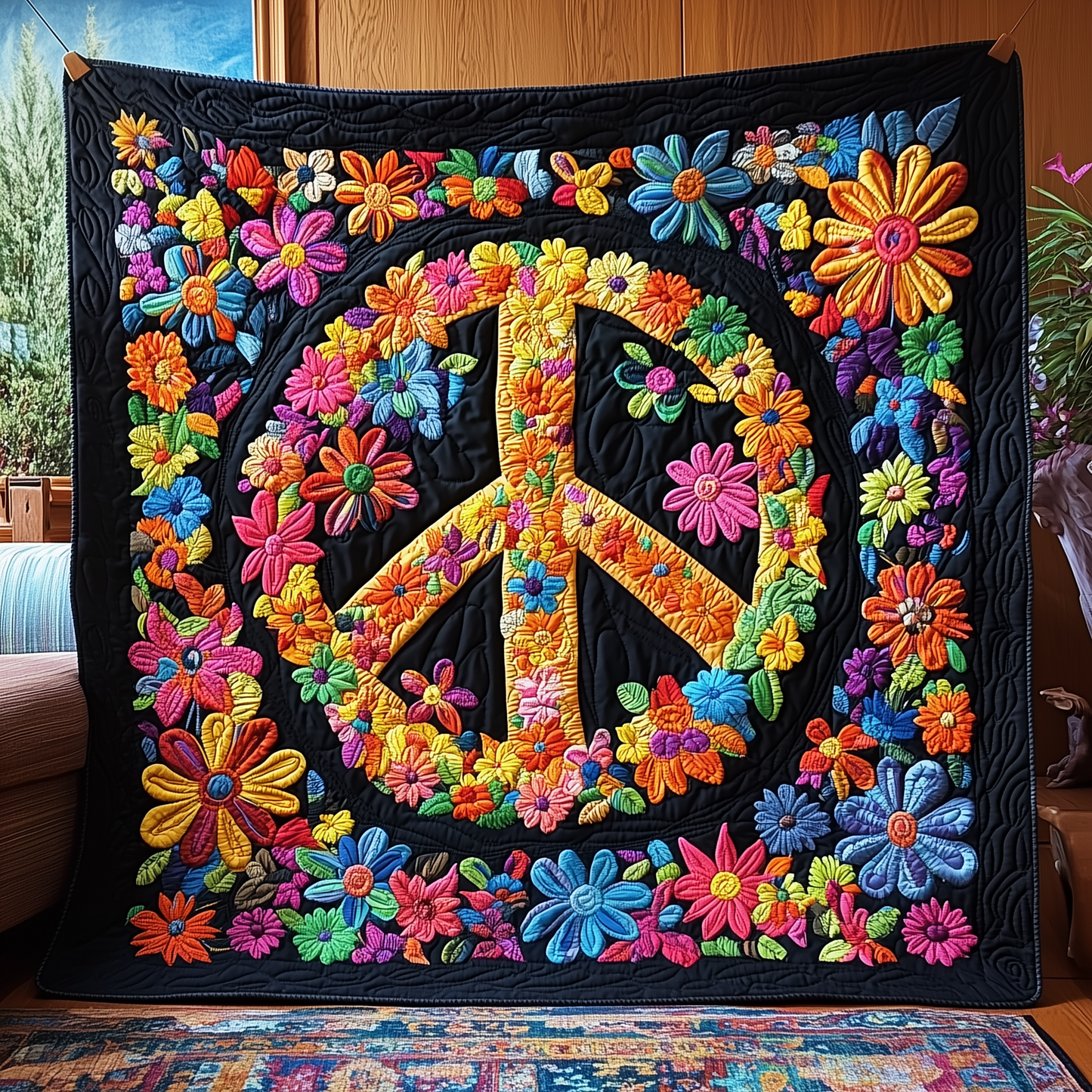 Peace Sign Quilted Blanket GFTOTP2703