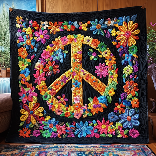 Peace Sign Quilted Blanket GFTOTP2703
