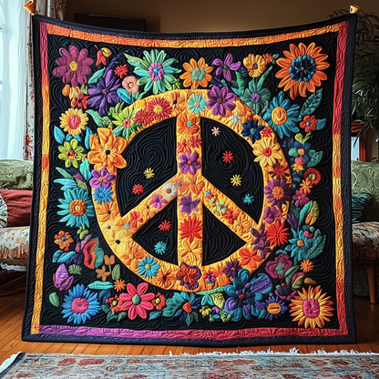 Peace Sign Quilted Blanket GFTOTP2704