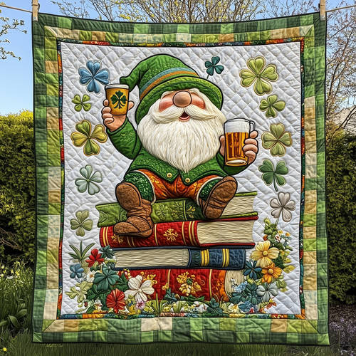 Adorable Irish Gnome Quilted Blanket GFTOTP2747