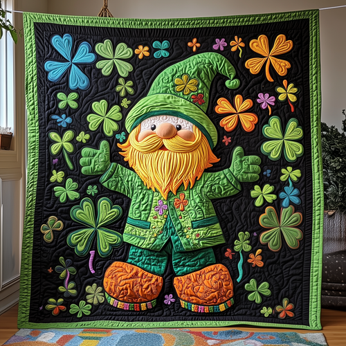 Adorable Irish Gnome Quilted Blanket GFTOTP2749