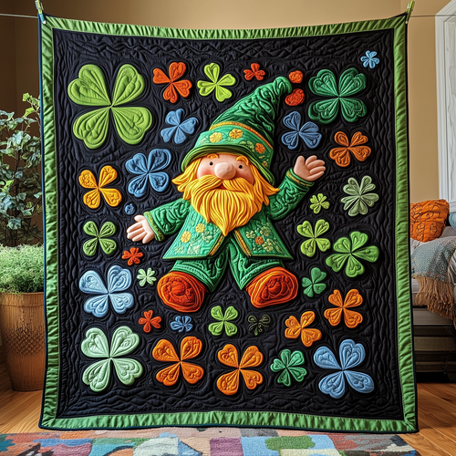 Adorable Irish Gnome Quilted Blanket GFTOTP2750