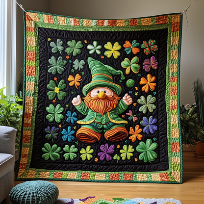 Adorable Irish Gnome Quilted Blanket GFTOTP2751