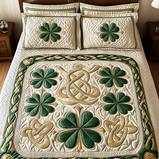 Irish Shamrock 3-Piece Quilted Bedding Set GFTOTP2796