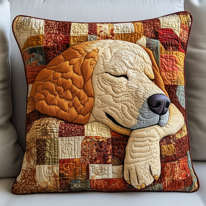 Sleepy Golden Retriever Quilted Pillow Case GFTOTP2802