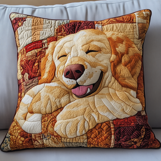 Sleepy Golden Retriever Quilted Pillow Case GFTOTP2807