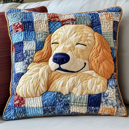Sleepy Golden Retriever Quilted Pillow Case GFTOTP2815