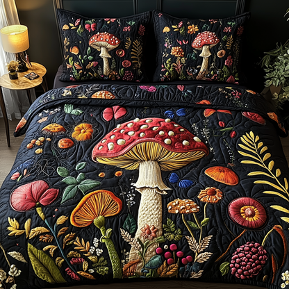 Mistique Mushroom 3-Piece Quilted Bedding Set GFTOTP2854