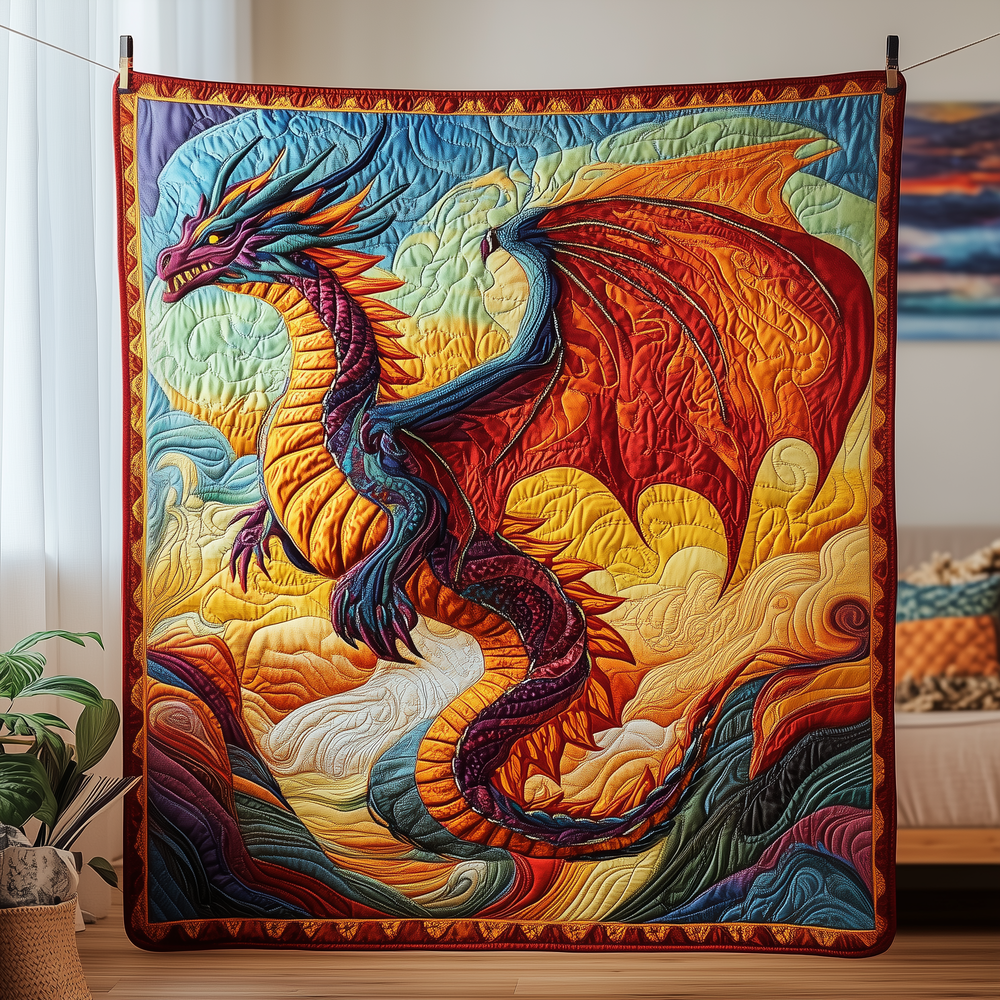 Elegant Dragon Quilted Blanket GFTOTP3405
