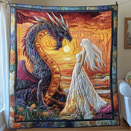 Elegant Dragon Quilted Blanket GFTOTP3406