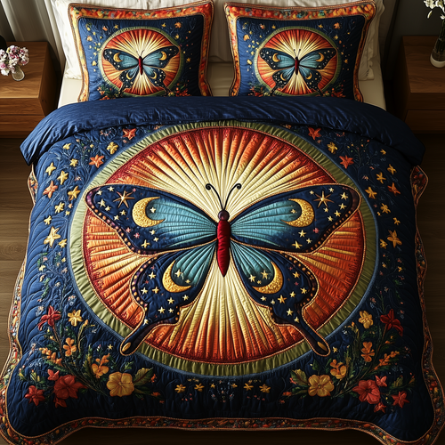 Butterfly Radiance 3-Piece Quilted Bedding Set GFTOTP3412