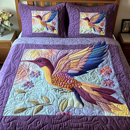 Hummingbird Bouquet 3-Piece Quilted Bedding Set GFTOTP3481