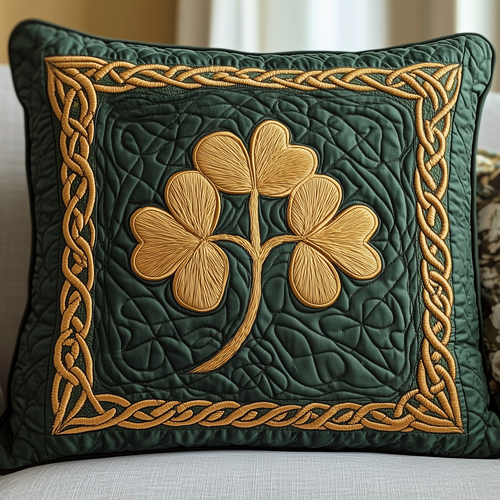 Irish Shamrock Quilted Pillow Case GFTOTP3496