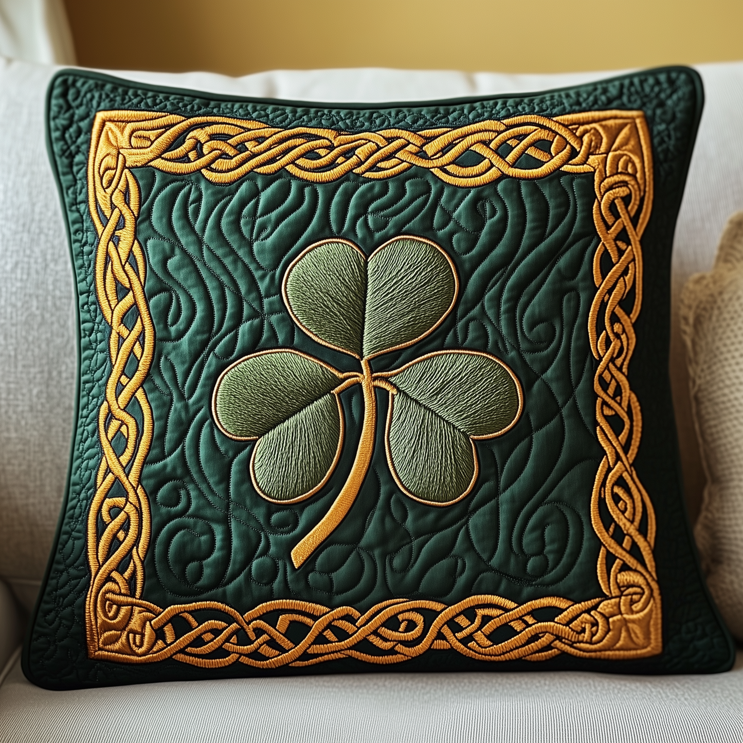 Irish Shamrock Quilted Pillow Case GFTOTP3497