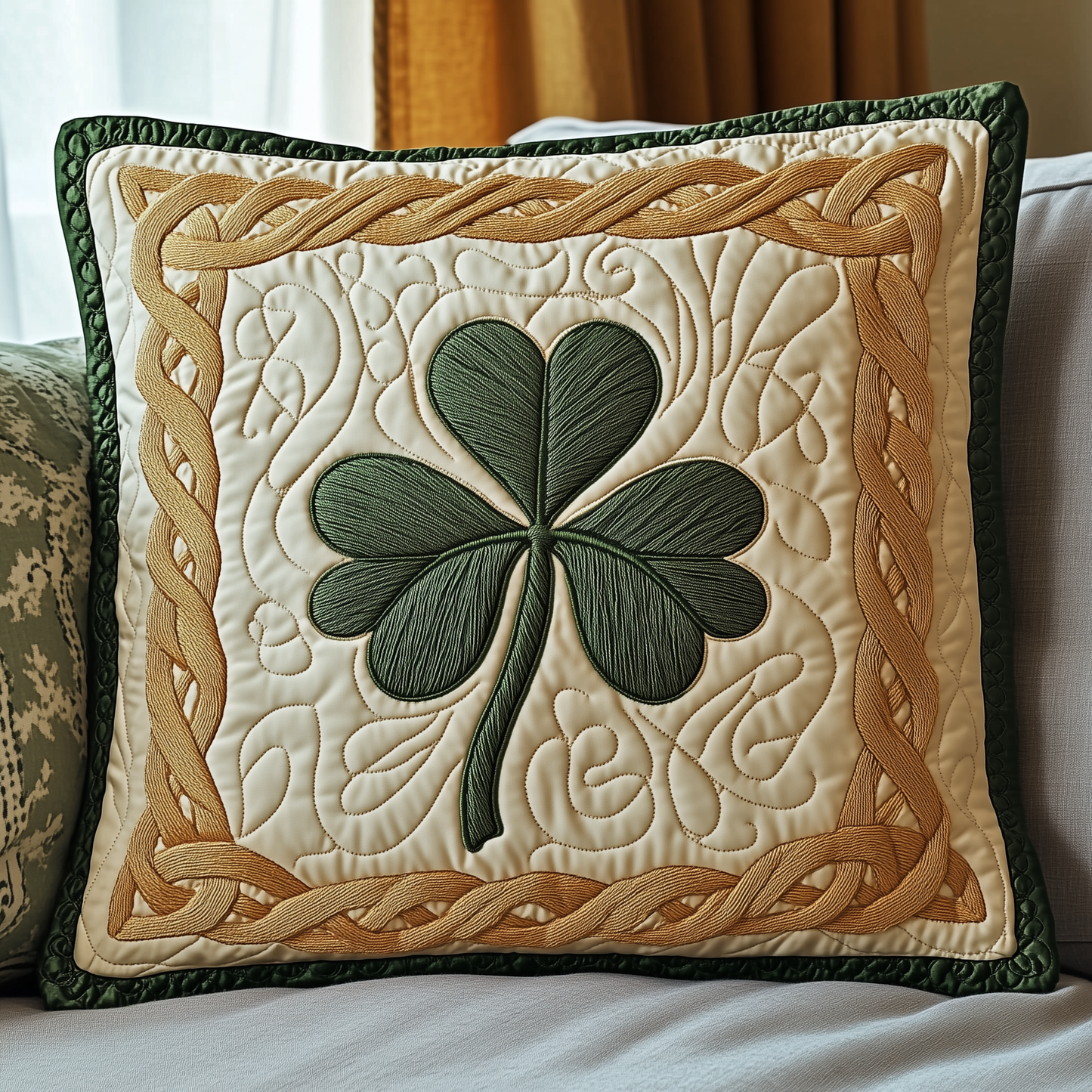Irish Shamrock Quilted Pillow Case GFTOTP3498