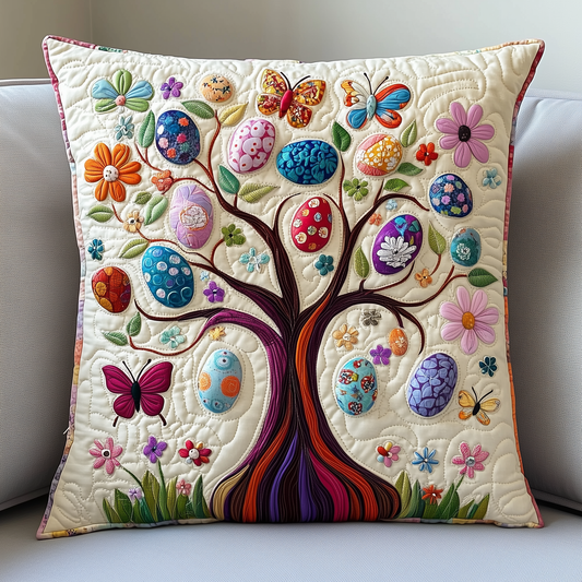 Tree Of Easter Eggs Quilted Pillow Case GFTOTP3505