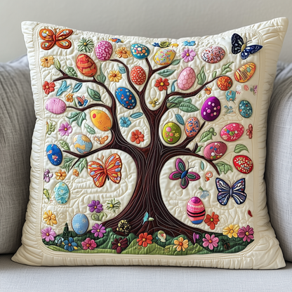 Tree Of Easter Eggs Quilted Pillow Case GFTOTP3509