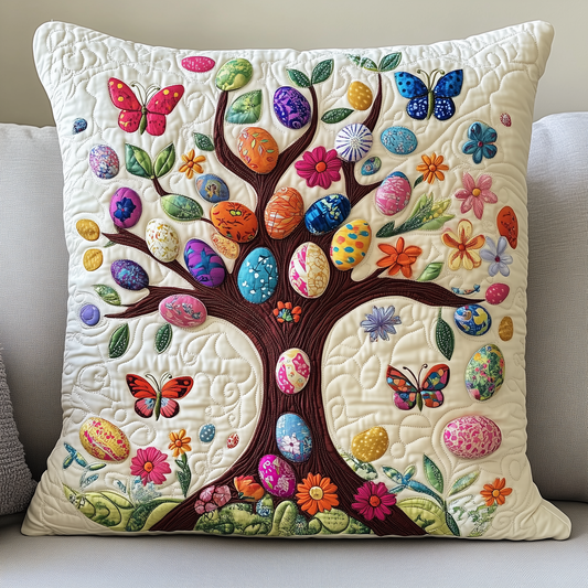 Tree Of Easter Eggs Quilted Pillow Case GFTOTP3510