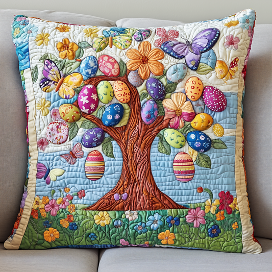 Tree Of Easter Eggs Quilted Pillow Case GFTOTP3516
