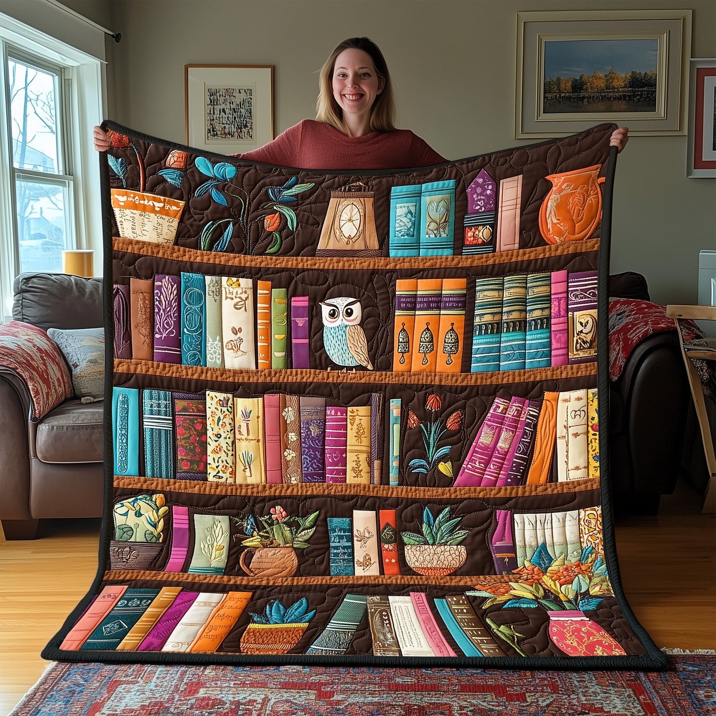 Literary Haven Quilted Blanket GFTOTP3553