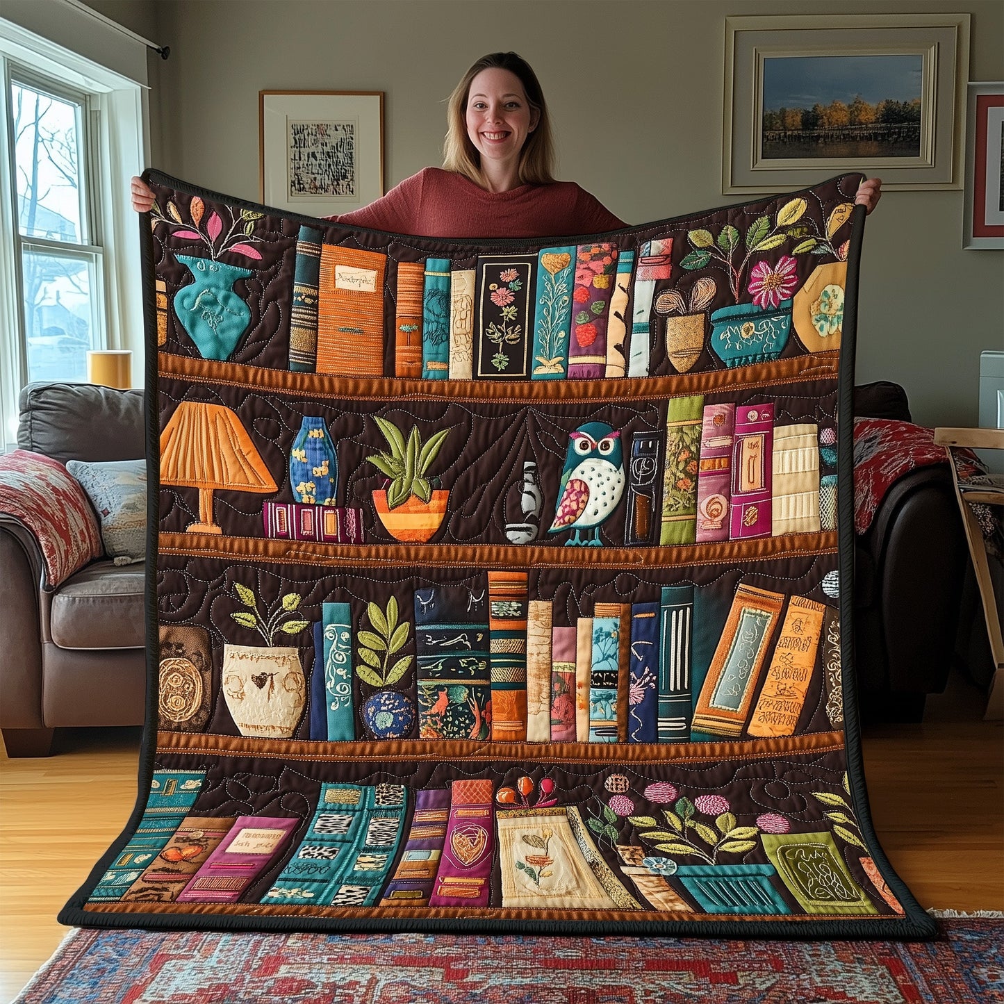 Literary Haven Quilted Blanket GFTOTP3554