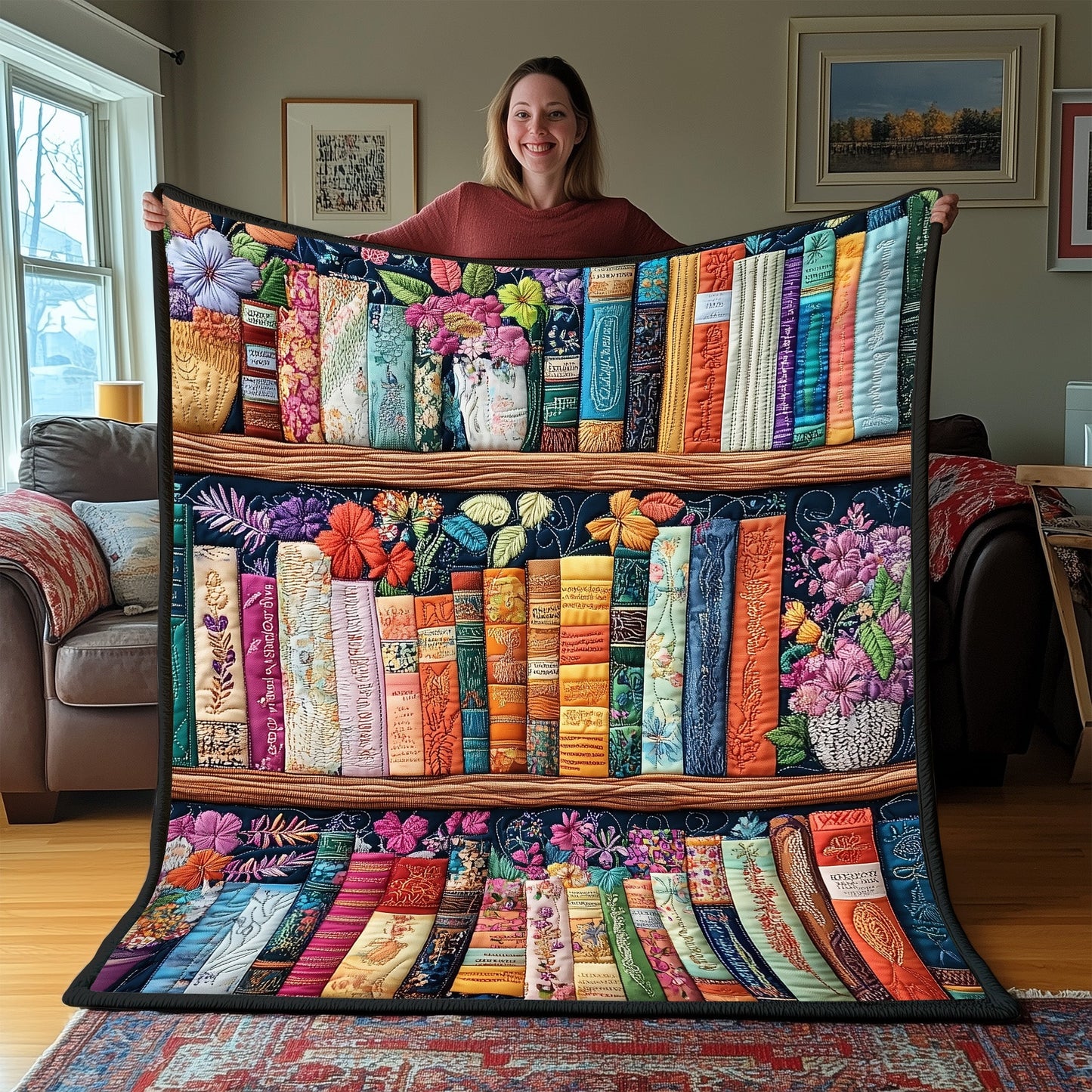 Literary Haven Quilted Blanket GFTOTP3555