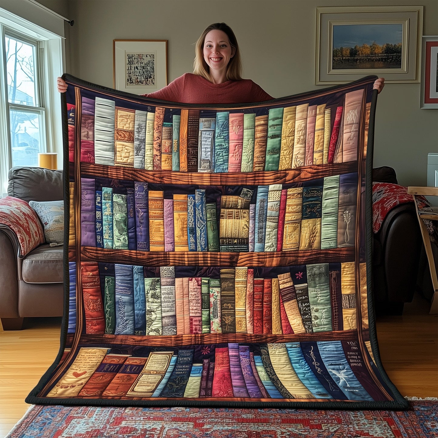 Literary Haven Quilted Blanket GFTOTP3556