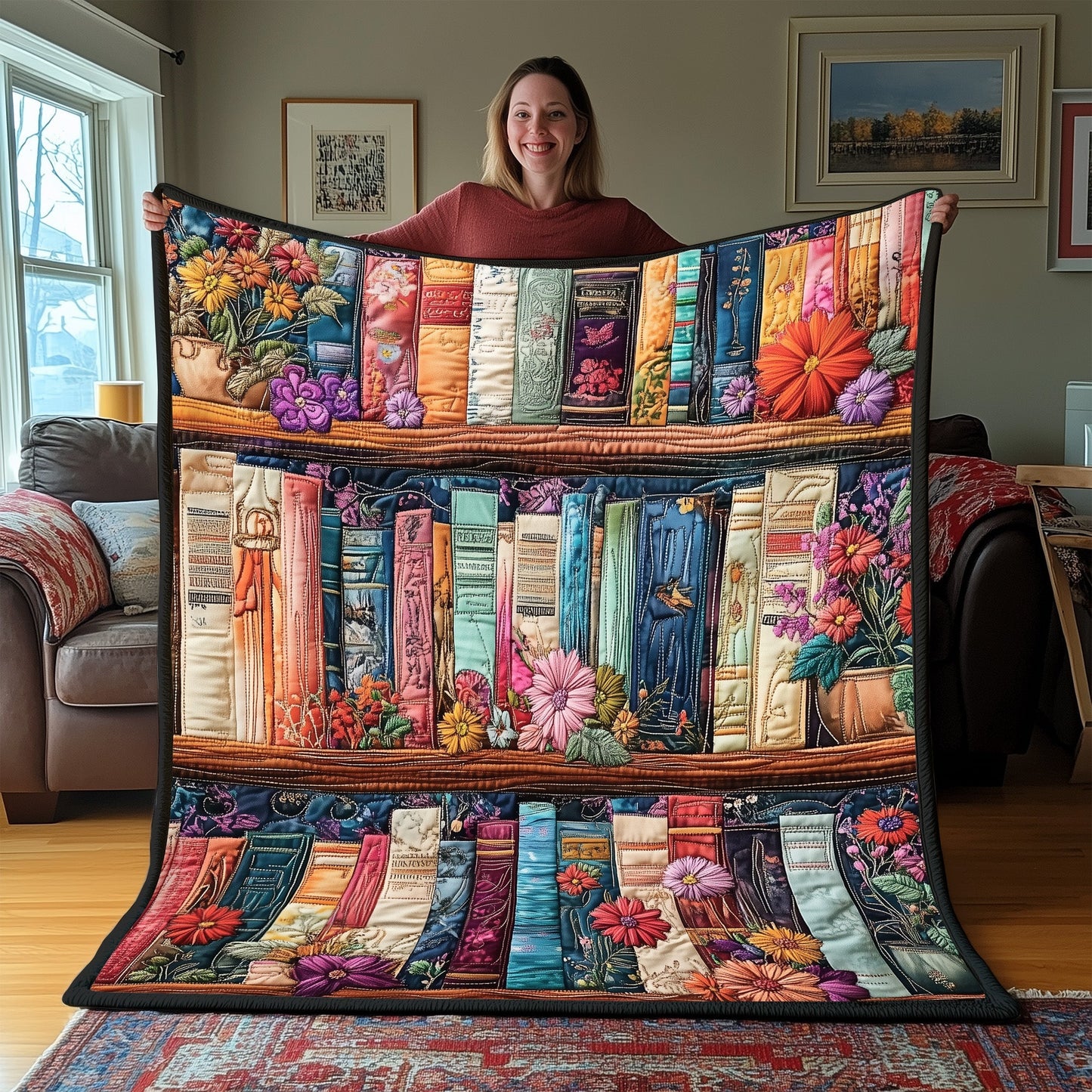 Literary Haven Quilted Blanket GFTOTP3557