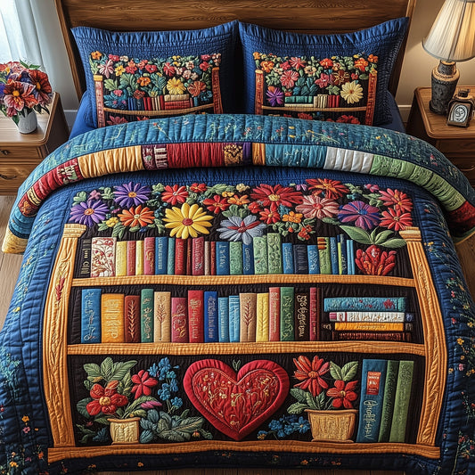 Antique Library 3-Piece Quilted Bedding Set GFTOTP3563