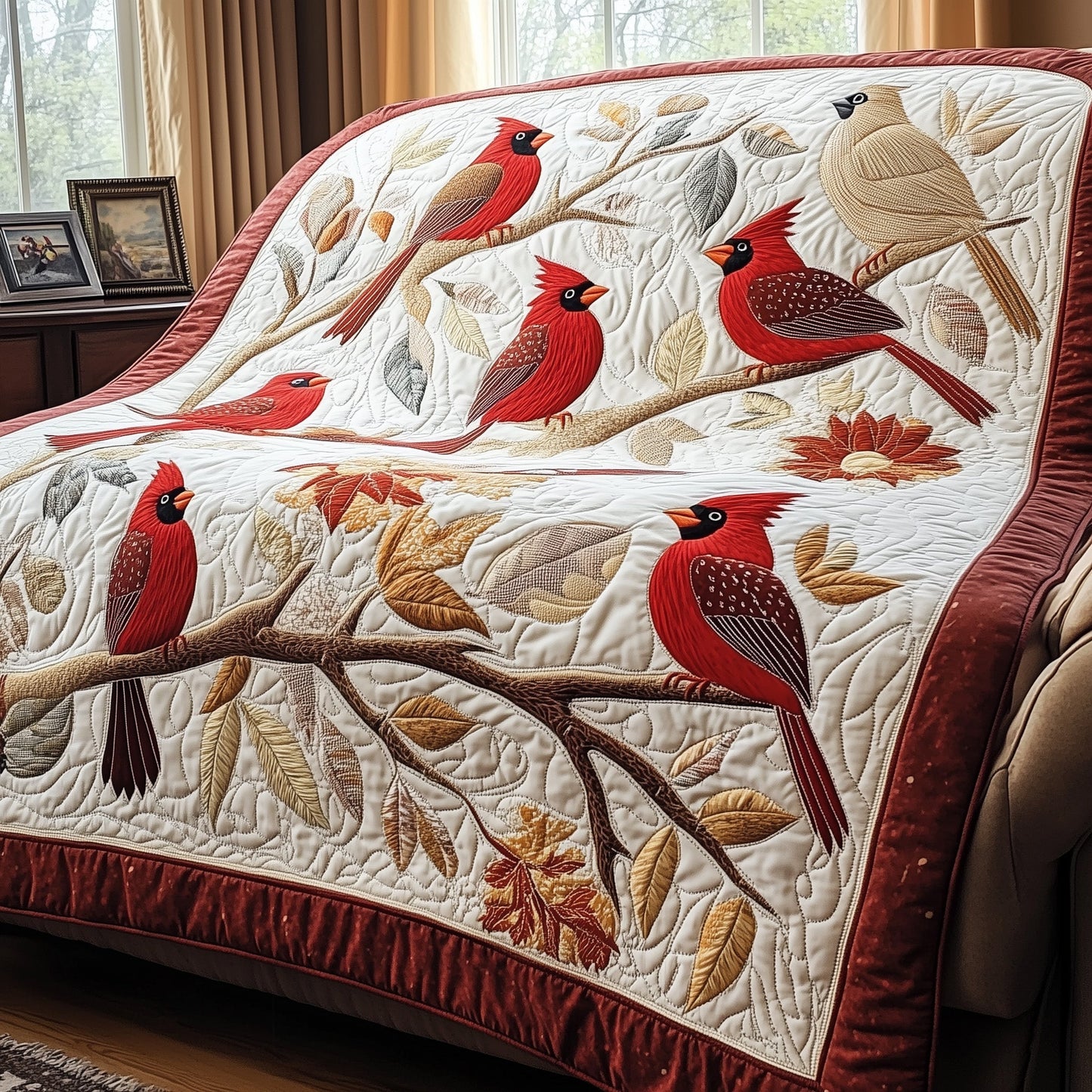 Elegant Cardinal Quilted Blanket GFTOTP3649