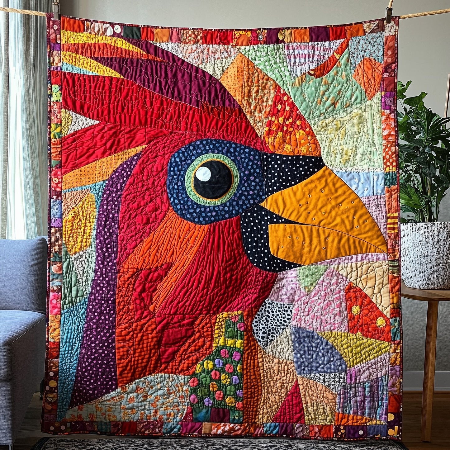 Whimsical Red Cardinal Quilted Blanket GFTOTP3653