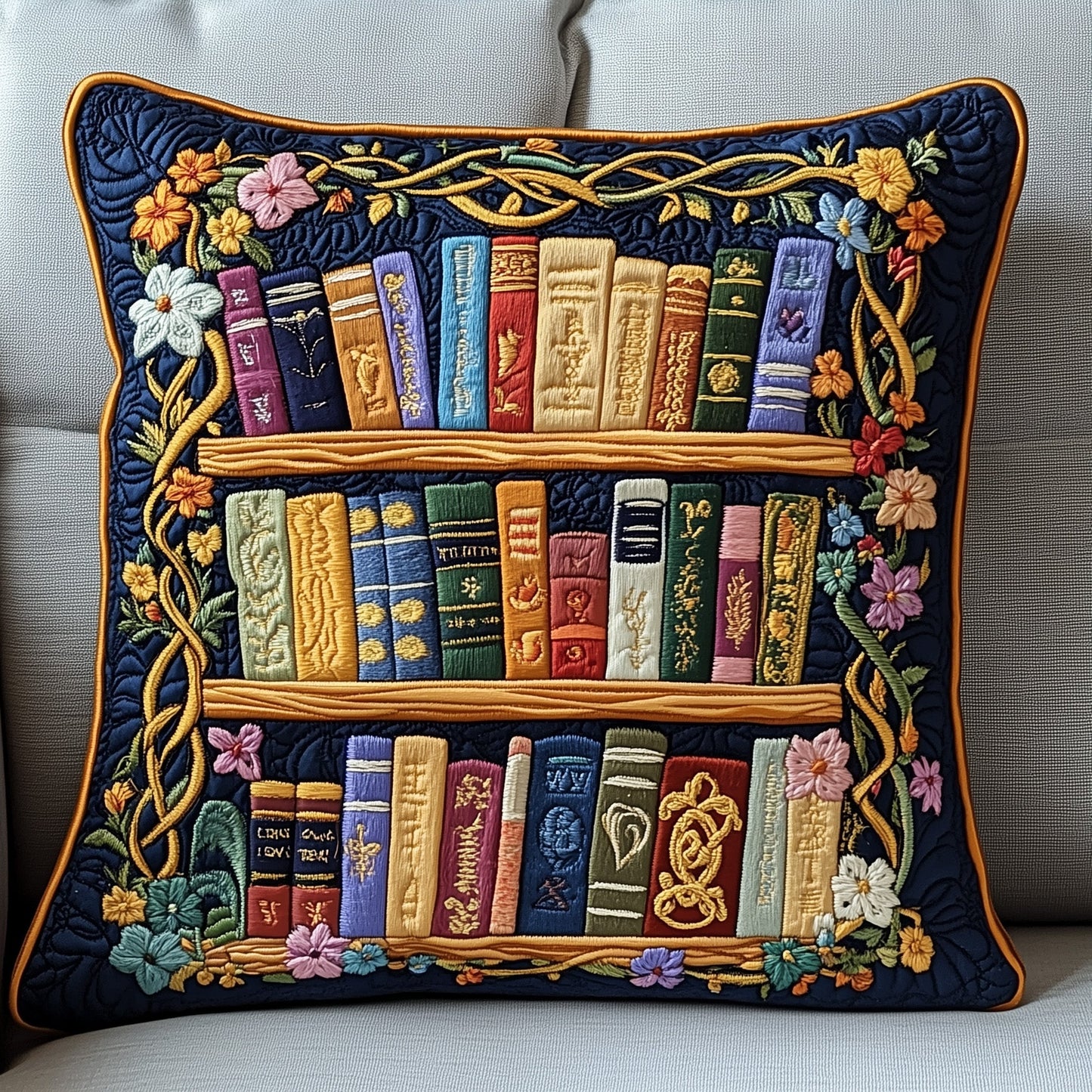 Literary Haven Quilted Pillow Case GFTOTP3911