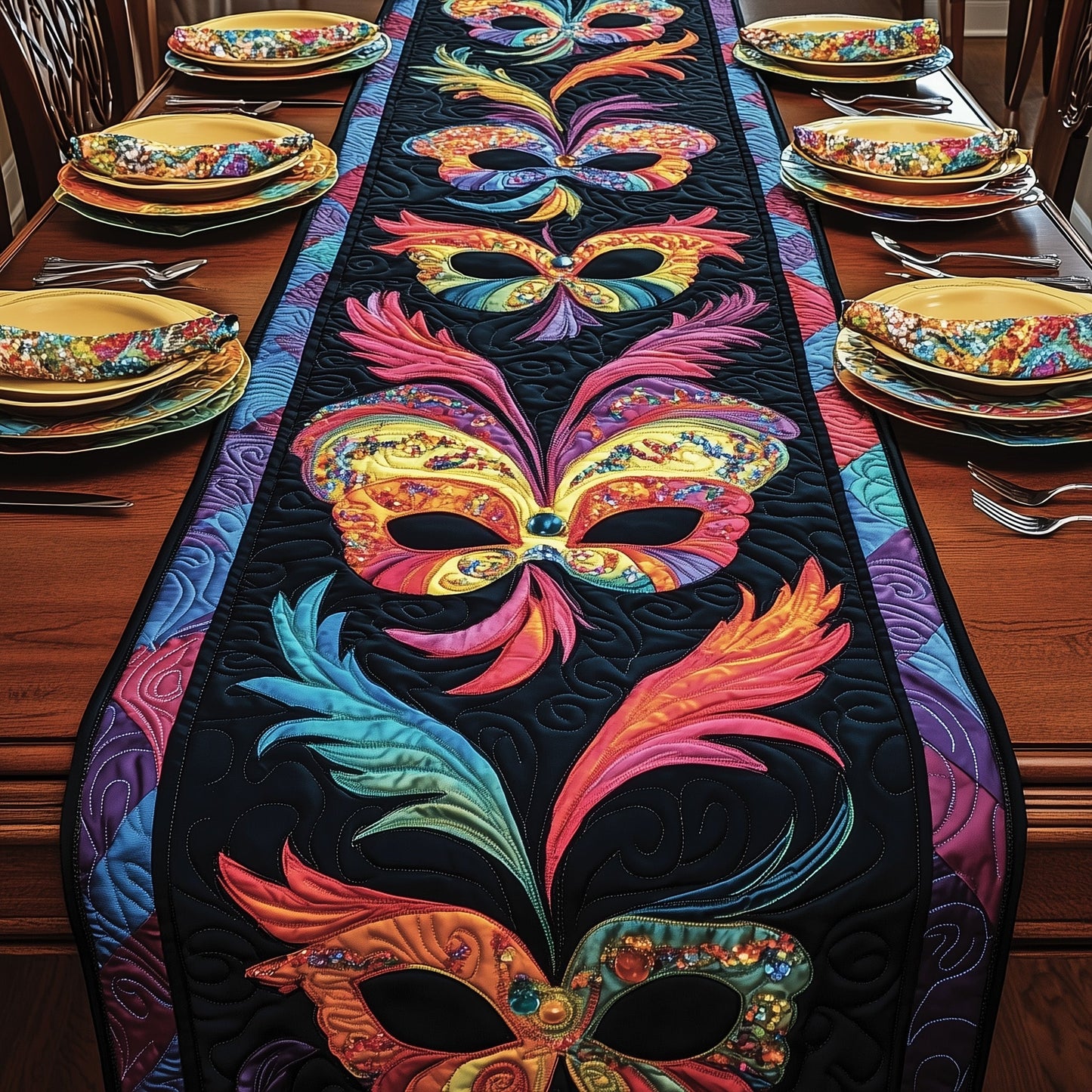 Festive Mardi Gras Quilted Table Runner GFTOTP3984