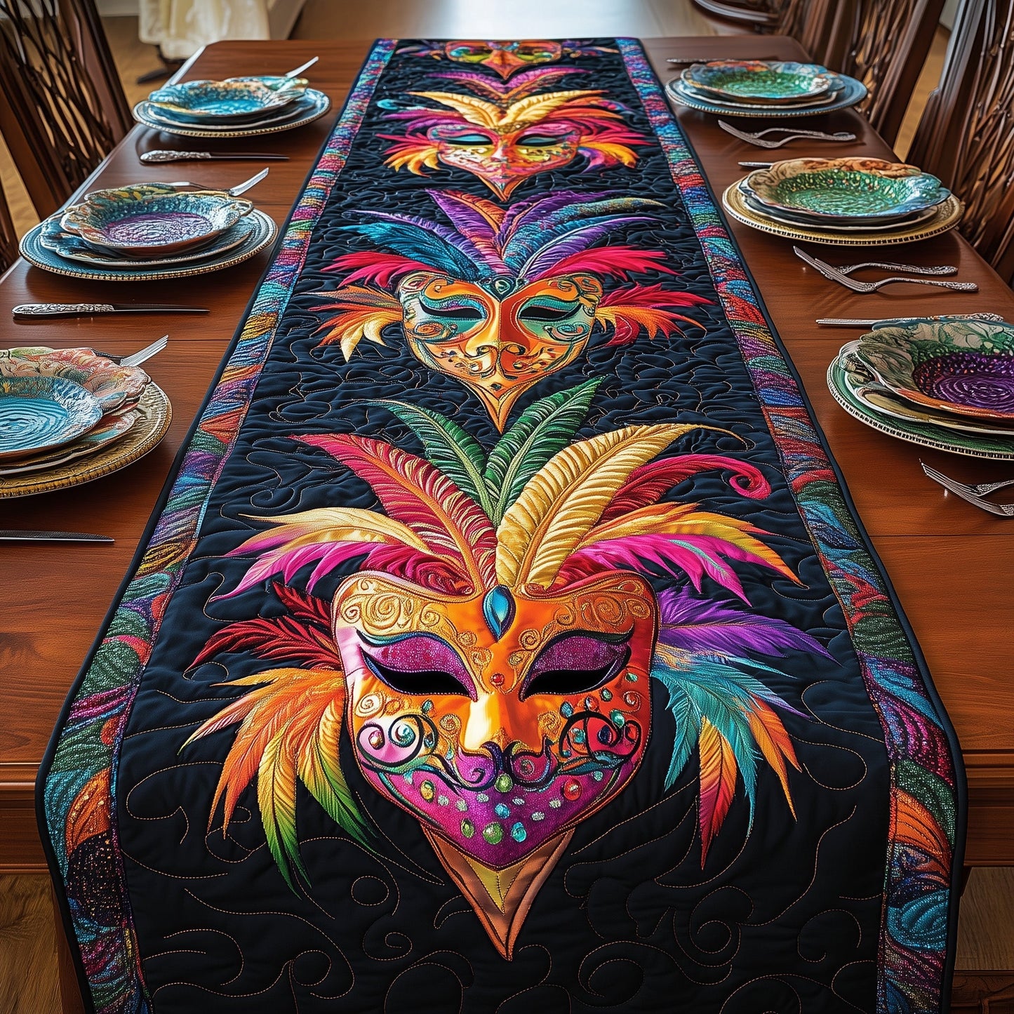 Festive Mardi Gras Quilted Table Runner GFTOTP3985