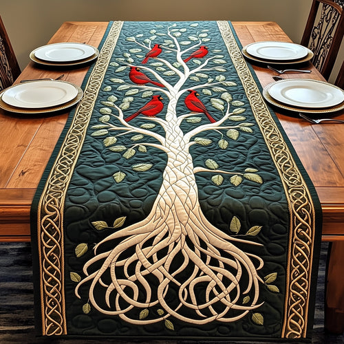 Tree Of Red Cardinals Quilted Table Runner GFTOTP4018