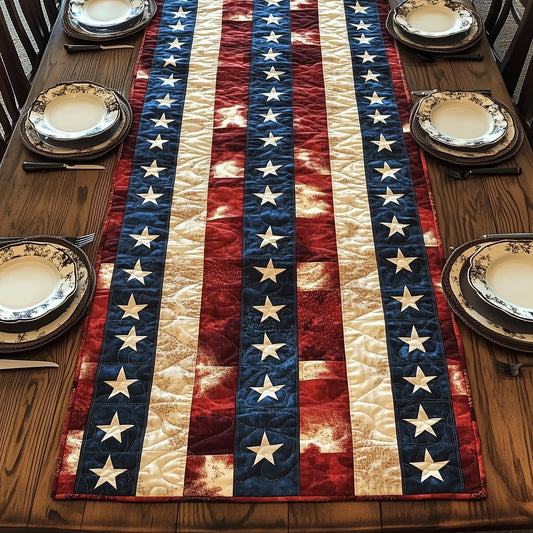 Patriotic American Quilted Table Runner GFTOTP4027