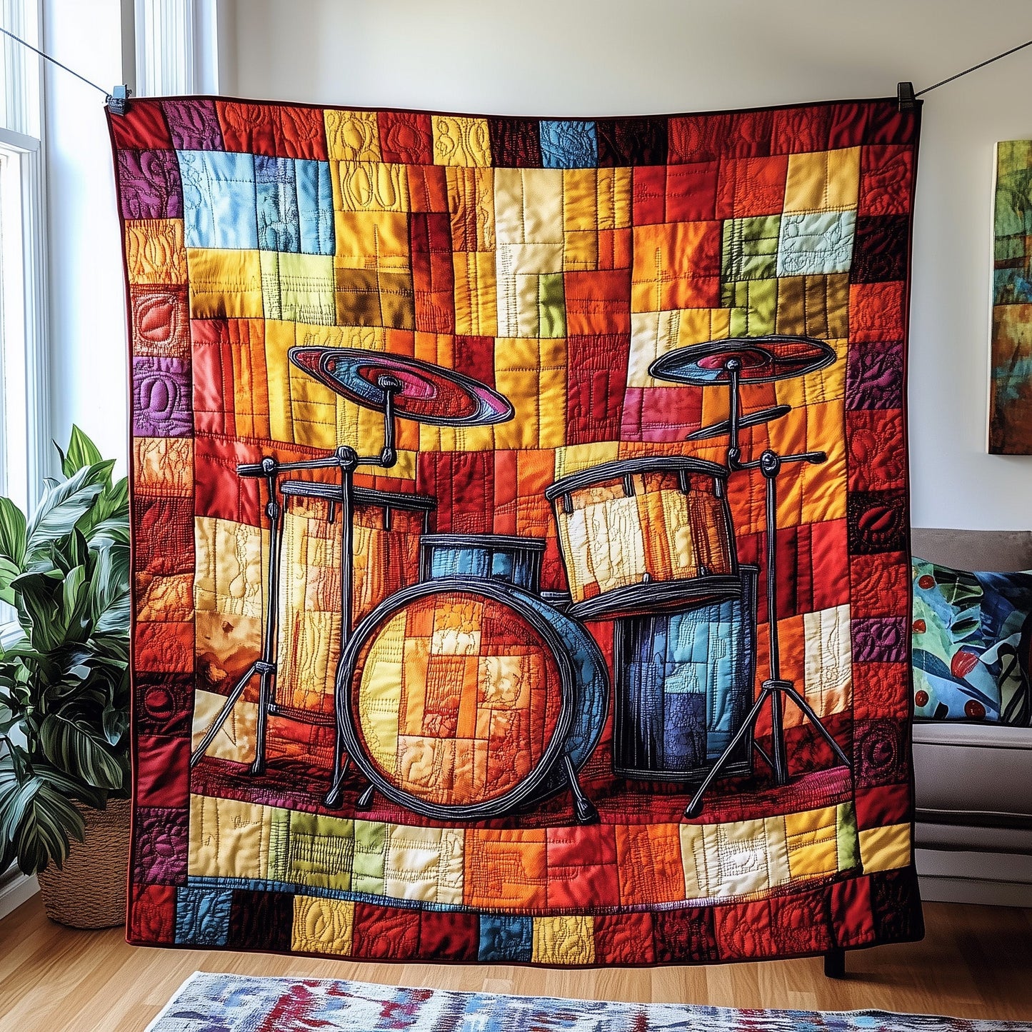 Sunshine Drum Set Quilted Blanket GFTOTP4246