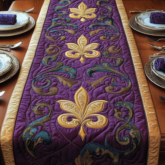 Mardi Gras Fleurdelis Quilted Table Runner GFTOTP4269