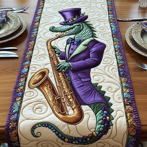 Mardi Gras Alligator Quilted Table Runner GFTOTP4275