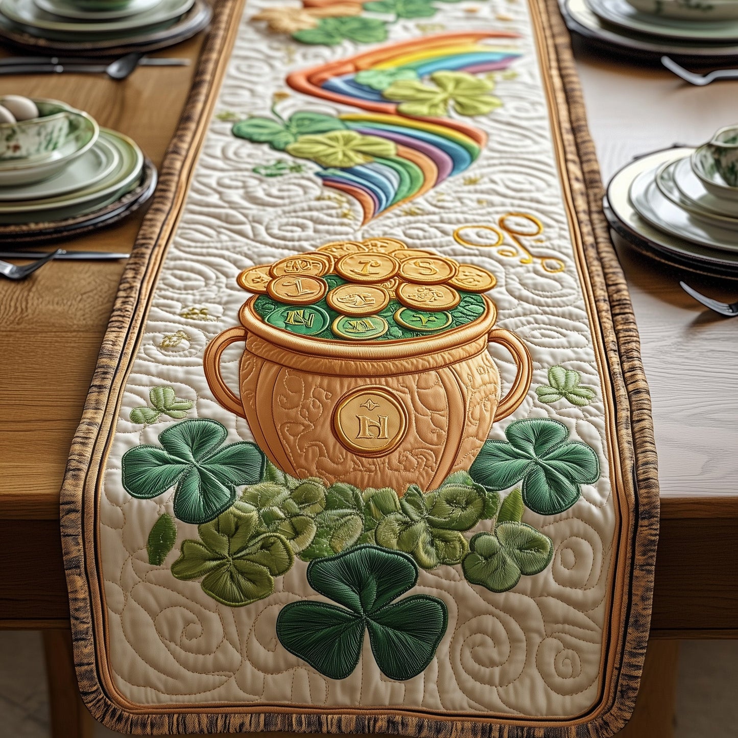 Festive Pot Of Gold Quilted Table Runner GFTOTP4279
