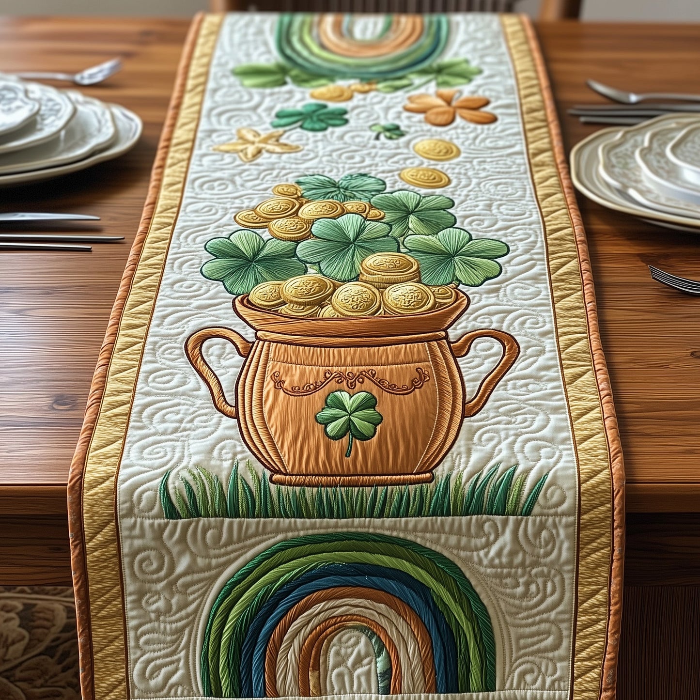 Festive Pot Of Gold Quilted Table Runner GFTOTP4280