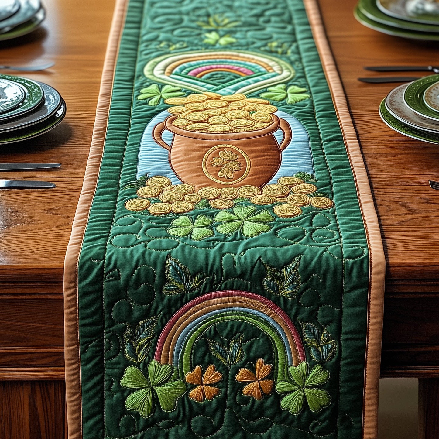 Festive Pot Of Gold Quilted Table Runner GFTOTP4281