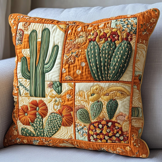 Blooming Cactus Haven Quilted Pillow Case GFTOTP4423