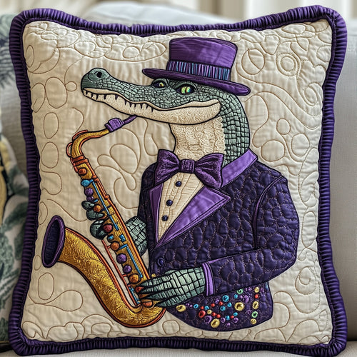 Mardi Gras Alligator Quilted Pillow Case GFTOTP4460